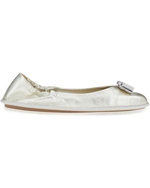 Ferragamo Nomadic Stories Ballet Flats - White