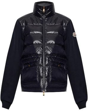 Moncler Padded Panelled Cardigan - Blue