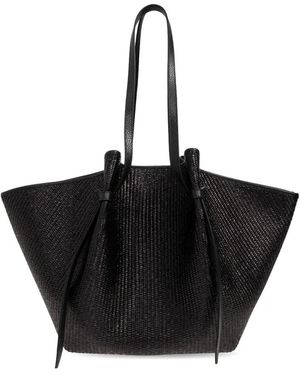 Yuzefi Grand Sac Porté Épaule Mochi À Design Tressé - Black