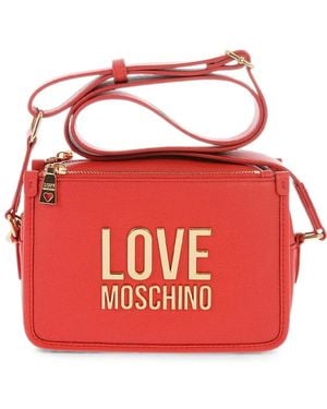 Love Moschino Logo-Plaque Cross Body Bag - Red