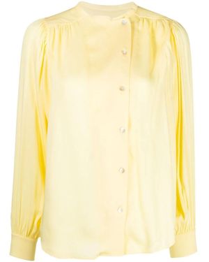 Yves Salomon Gathered-Detail Off-Centre Blouse - Yellow