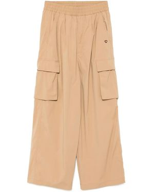 Chocoolate Wide-Leg Cargo Trousers - Natural