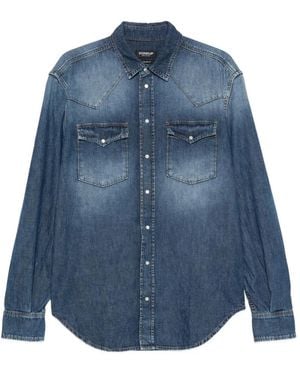 Dondup Camicia Con Effetto Schiarito - Blu