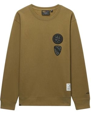 Alpha Industries Patch-Pocket Crew-Neck Sweatshirt - Green