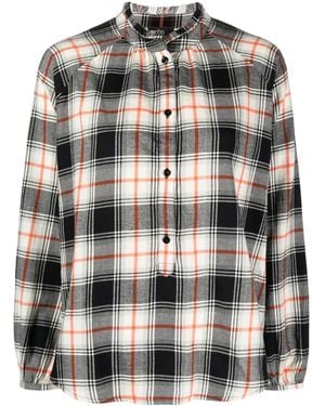 Woolrich Check-Print Ruffle Shirt - Black