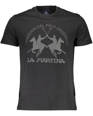 La Martina Graphic-print cotton T-shirt - Schwarz
