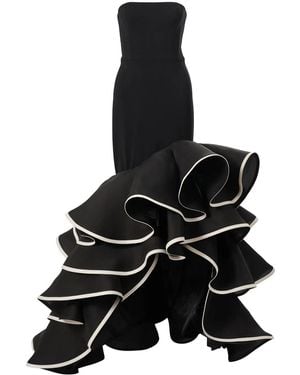 Carolina Herrera ラッフル ストラップレス ドレス - ブラック
