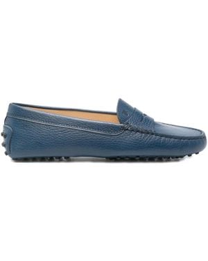 Tod's Mocassins Gommino En Cuir Grainé - Bleu