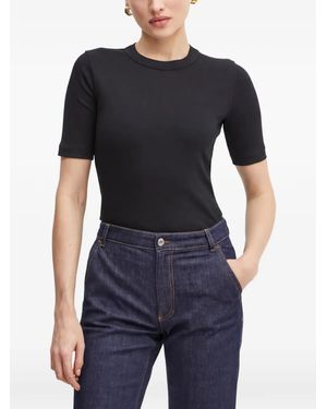 IVY & OAK T-Shirt A Maniche Corte A Coste - Nero