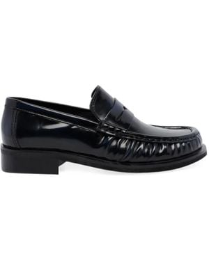 Poeve Leona Polished Leather Loafers - Black