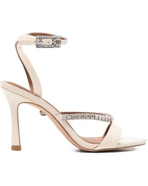 Kurt Geiger Sandales Ornées De Cristaux À Boucle - White