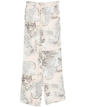 Iceberg Patterned Palazzo Trousers - White