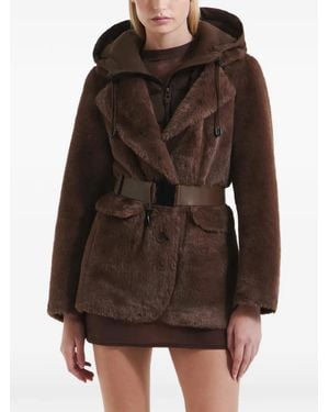 Rudsak Aspen F Belted Faux-Fur Jacket - Brown