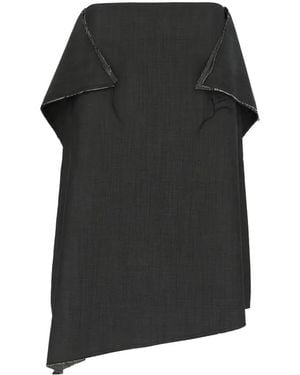 Niccolò Pasqualetti Raw-Edge Asymmetric Skirt - Black