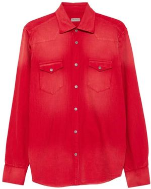 Sartorio Napoli Chemise En Jean À Poches Poitrine - Red