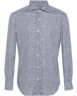 Barba Napoli Hemd Mit Blumen-Print - Blau