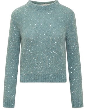 Jucca Sequin-Embellished Jumper - Blue