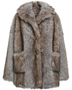BB COUTURE Brigitte Faux-Fur Coat - Grey