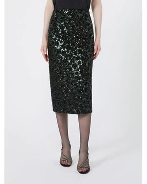 Max Mara Sequin-Embellished Msefinito Midi Skirt - Black