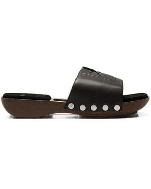 LILI CURIA Uma Lace-Up Clogs - Black