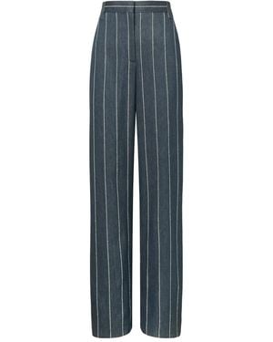 Tory Burch Striped-Pattern Trousers - Blue