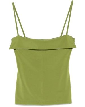 Nanushka Marinie Square-Neck Top - Green