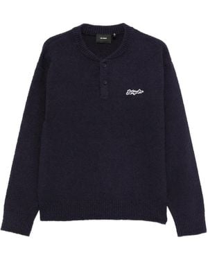 Axel Arigato Jersey Tag Con Parche Del Logo Y Cuello Henley - Azul