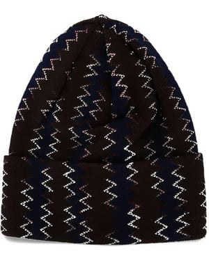 Missoni Beanie Mit Zickzackmuster - Schwarz