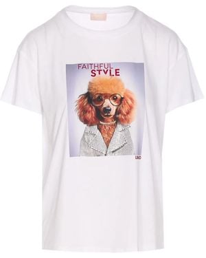 Liu Jo Dog-Print T-Shirt - White