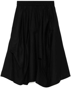 B+ AB Draped A-Line Skirt - Black