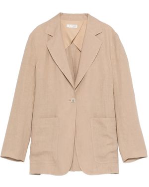 Panicale Pocket Single-Breasted Blazer - Natural