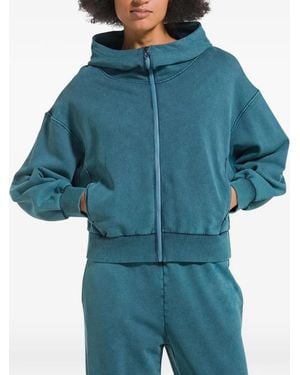 Deha Marble Zip-Up Hooded Hoodie - Blue