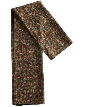YASSMIN SALEH Macramé Patterned Scarf - Brown