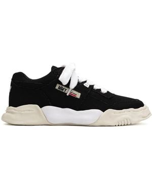 Maison Mihara Yasuhiro Parker Canvas Logo-Embroidered Trainers - Black