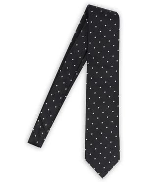 Tom Ford Cravate En Soie À Pois - Black