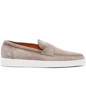 Santoni Loafer Aus Wildleder - Grau