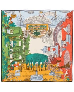 Inoui Edition Seidenschal Mit Garten-Print - Natur