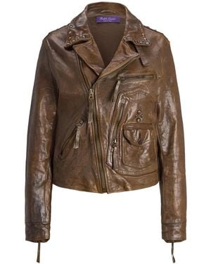 Ralph Lauren Andrea Gerafeld Leren Jack - Bruin