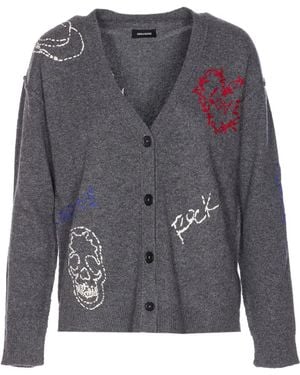 Zadig & Voltaire Mirkaz V-neck cashmere cardigan - Grau