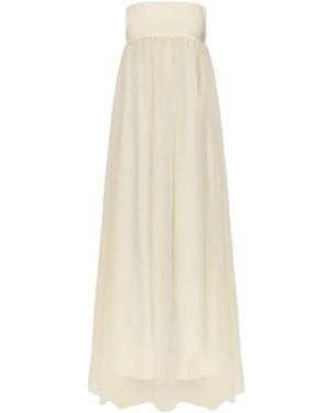 Posse Schulterfreies Solene Maxikleid - Weiß