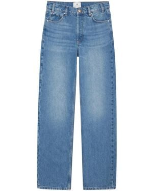 Anine Bing Mid-Wash Wide-Leg Jeans - Blue
