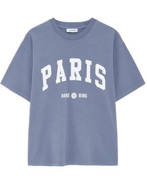 Anine Bing Cade T-Shirt Paris University - Blue