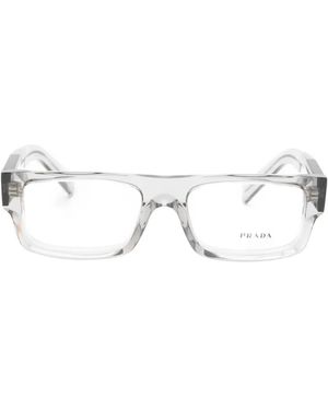 Prada Brille Mit Eckigem Gestell - Weiß