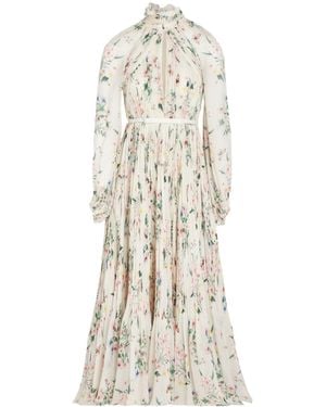 Giambattista Valli Botanical Draped Dress - Natural