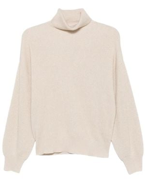 Brunello Cucinelli Pull Côtelé À Col Roulé - Blanc