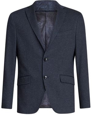 Etro Layered Houndstooth Blazer - Blue