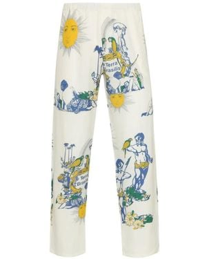 Amir Slama Printed Straigth Trousers - Blue