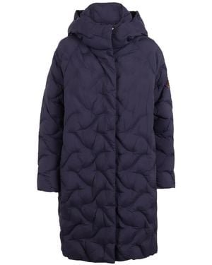 ERMANNO FIRENZE Quilted Hooded Coat - Blue