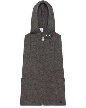 Courreges Zip-Up Hooded Vest - Gray
