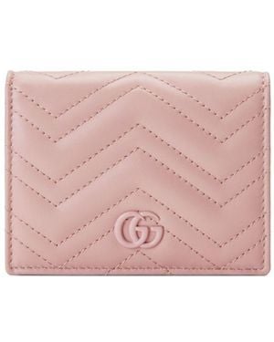 Gucci Gg Marmont Card Case Wallet - Pink